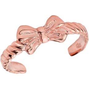 Fancy 10k Rose Gold Bow Tie Toe Ring