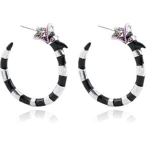 Gothic Snake Earrings Halloween Earrings for Women Punk Snake Hoop Earrings Halloween Cosplay Costume Party Jewelry for Women Girls