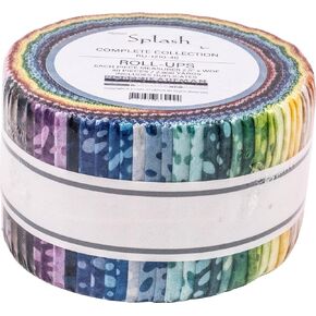 Lunn Studios Artisan Batiks Splash Roll Up 40 2.5-inch Strips Jelly Roll Robert Kaufman RU-1210-40