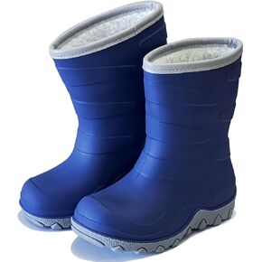 Toddler Winter Rain Boots, Insulated Waterproof Kids Snow Boots Fleece Lined Cozy Insulated Boot for Boys Girls