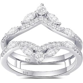 Newshe Jewelry 5A Cz خاتم الزواج محسن لخواتم الخطوبة 925 فضة ماركيز وعد الخلود الفرقة Sz 5-10