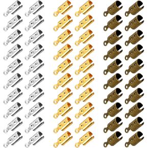 300 Pcs Fold Over Ends Cord End Caps 3 Colors Cord Ends for Jewelry Making Cord End Caps Jewelry Findings End Caps for Jewelry Making Jewelry Crimps Clasps for Jewelry Making DIY Craft