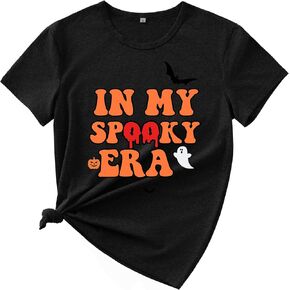 Halloween Shirts for Women in My Spooky Era Novelty Tops Cute Spooky Season Ghost Tees Vintage Horror T-Shirt