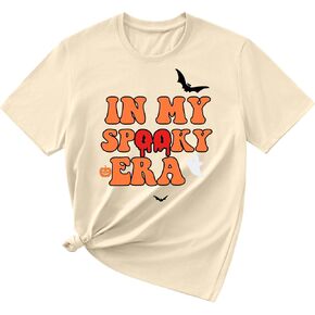 Halloween Shirts for Women in My Spooky Era Novelty Tops Cute Spooky Season Ghost Tees Vintage Horror T-Shirt