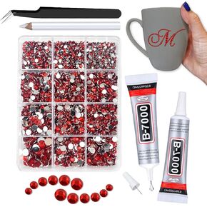 Queenme Bedazzling Rhinestones for Crafting DIYers: Flatback Gems Kit Rhinestones for Crafts - Flat Back Clear Crystals with Wax Pen - Crafters DIY Shoes Cap Tumbler Clothes in Kuwait