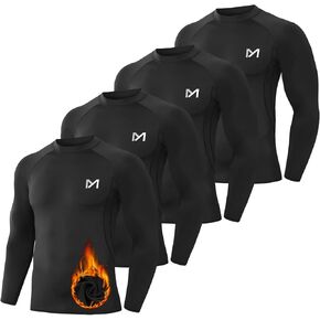 MEETWEE Thermal Shirts for Men, Mens Thermal Long Sleeve Shirt, Thermal Tops Men, Fleece Lined Undershirt Base Layer