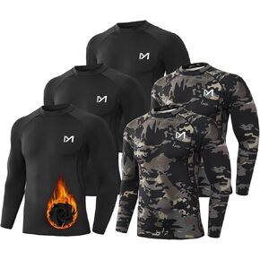 MEETWEE Thermal Shirts for Men, Mens Thermal Long Sleeve Shirt, Thermal Tops Men, Fleece Lined Undershirt Base Layer