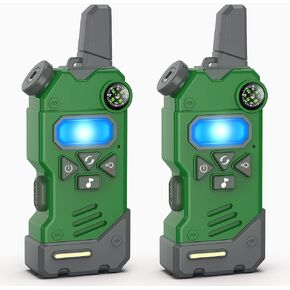 Walkie Talkies for Kids with Colourful Channels,Fun Toys with Compass Flashlight and Magnifying Glass,Perfect Christmas Birthday Gift Toy Gifts for 3 4 5 6 7 8 9-12 Year Old Boys Girls