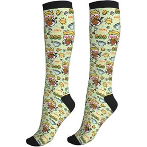 Compression Socks Knee High Circulation Support Socks For Women Men Athletic Running Hiking Cycling