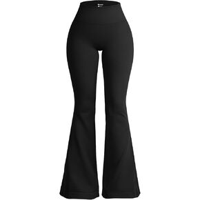OQQ Women's Flared Pants High Waisted Yoga Leggings Stretchy Bell Buttom Wide Leg