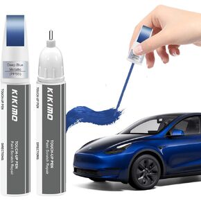KIKIMO for Tesla Touch Up Paint(Pearl White Multi-Coat(PPSW)), Car Paint Repair Kit for Tesla Model Y/3/S/X, 2 In 1 Scratches Repair with Pen Tip and Brush, Color-Matched for Quick & Easy Fix