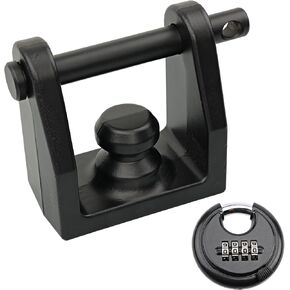 HQPASFY TL-20 Trailer Coupler Lock with Keyed Padlock, Coupler Lock with Pin, Heavy-Duty Coupler Lock - Black