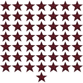 50 Pcs Small 5 Star Iron on Patches, Sew Embroidered Patches Appliques Iron on Heart Patches for Clothing Jackets Backpack Shoes Repairing Decorations