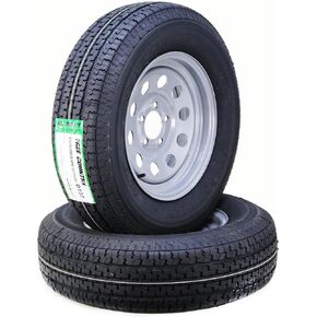 Free Country Trailer Tire Wheel Assembly ST205/75R15 8-Ply D 107M 5 Lug on 5" PCD Silver Mod Rim, SET 2