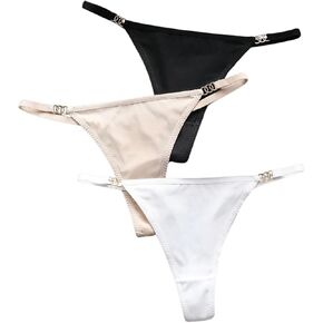 GORGLITTER Women's 3 Pieces G String Thong Underwear High Waisted Panties T-Back