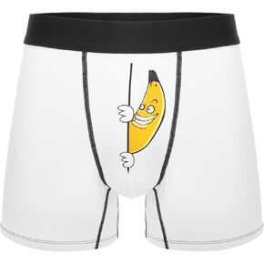 Mens Funny Boxer briefs Hilarious Gag Gifts For Men, Mens Novelty Underwear Boxer Briefs No Fly