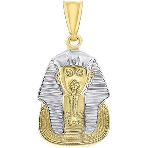 14K Yellow Gold King Tut Charm Egyptian Pharaoh Pendant