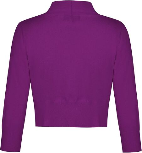 Women 3/4 Sleeve Cropped Cardigan Lightweight Casual Open Front Bolero Shrug Sweaters in Saudi Arabia