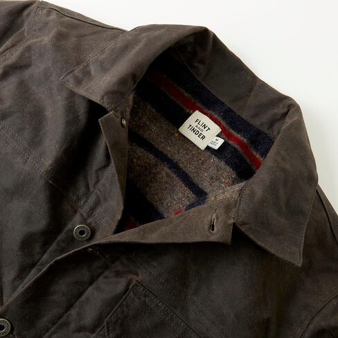 Huckberry Flint and Tinder Men's Wool-Lined Waxed Trucker Jacket, Built for Layering in Kuwait