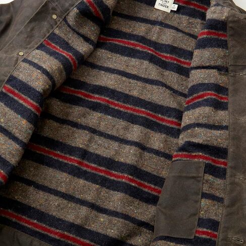 Huckberry Flint and Tinder Men's Wool-Lined Waxed Trucker Jacket, Built for Layering in Kuwait