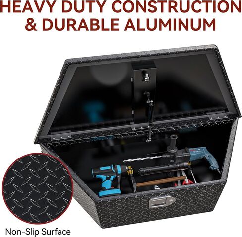 YITAMOTOR 39 Inch Trailer Tongue Boxes, Heavy Duty Aluminum Trailer Tool Box, Diamond Plate Storage Box, Waterproof Trailer Box for Pick Up Truck Bed, RV Trailer with Lock and Keys in Saudi Arabia