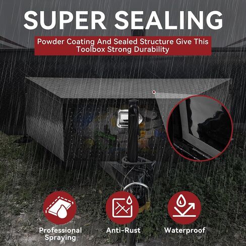 YITAMOTOR 39 Inch Trailer Tongue Boxes, Heavy Duty Aluminum Trailer Tool Box, Diamond Plate Storage Box, Waterproof Trailer Box for Pick Up Truck Bed, RV Trailer with Lock and Keys in Saudi Arabia