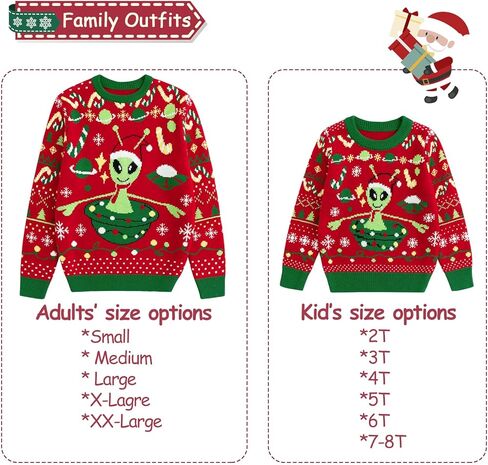 Simplee kids Family Matching Christmas Sweaters Xmas Print Ugly Funny Jumper Holiday Pullover Tops in Kuwait