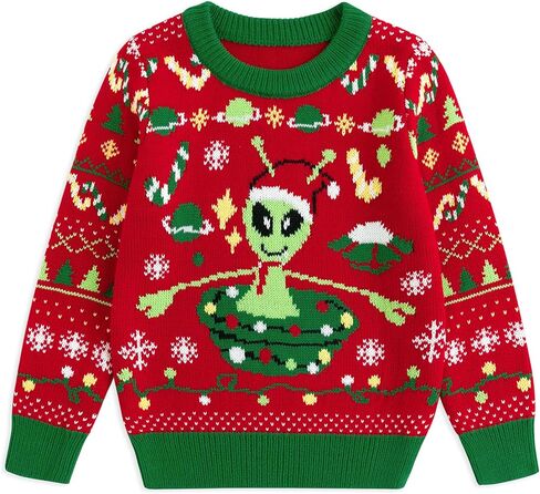 Simplee kids Family Matching Christmas Sweaters Xmas Print Ugly Funny Jumper Holiday Pullover Tops in Kuwait