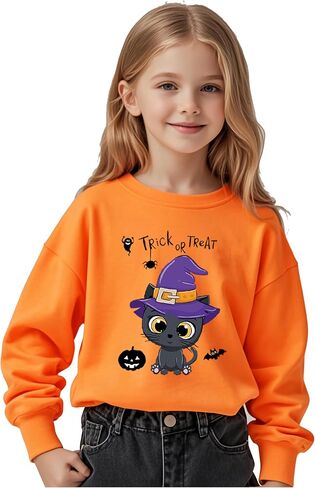 Toddler Boys Girls Halloween Sweatshirt Glow In Dark Kids Pumpkin Long Sleeve Shirts Dinosaur Skeleton Jumper 1-7T in Saudi Arabia