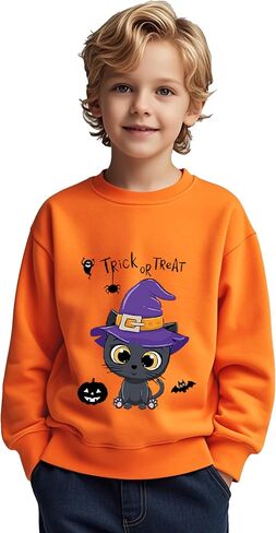 Toddler Boys Girls Halloween Sweatshirt Glow In Dark Kids Pumpkin Long Sleeve Shirts Dinosaur Skeleton Jumper 1-7T in Saudi Arabia
