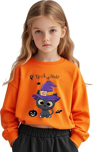 Toddler Boys Girls Halloween Sweatshirt Glow In Dark Kids Pumpkin Long Sleeve Shirts Dinosaur Skeleton Jumper 1-7T in Saudi Arabia