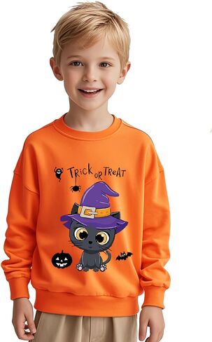 Toddler Boys Girls Halloween Sweatshirt Glow In Dark Kids Pumpkin Long Sleeve Shirts Dinosaur Skeleton Jumper 1-7T in Saudi Arabia