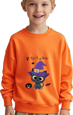 Toddler Boys Girls Halloween Sweatshirt Glow In Dark Kids Pumpkin Long Sleeve Shirts Dinosaur Skeleton Jumper 1-7T in Saudi Arabia