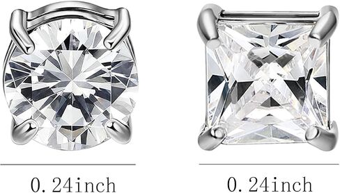 NEWITIN 2 Pairs Stainless Steel Magnetic Stud Earrings for Men Magnetic Earrings Men Clip on Earrings Non Piercing Earrings Unisex CZ Magnetic Earrings Diamond Earrings for Women Men in Kuwait