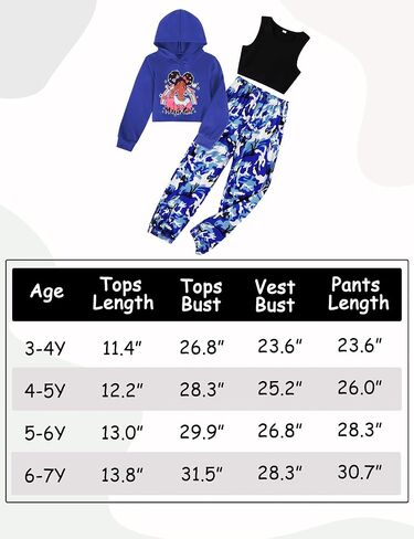 Girls Clothes Fall Outfit High Waisted Hoodie Sweatshirt Vest Camouflage Pants 3 Piece Girls Clothing Set in Saudi Arabia