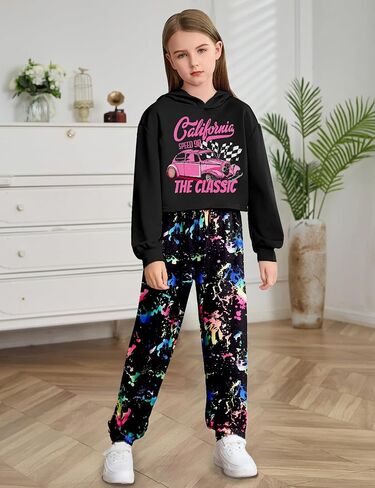 Girls Clothes Fall Outfit High Waisted Hoodie Sweatshirt Vest Camouflage Pants 3 Piece Girls Clothing Set in Saudi Arabia
