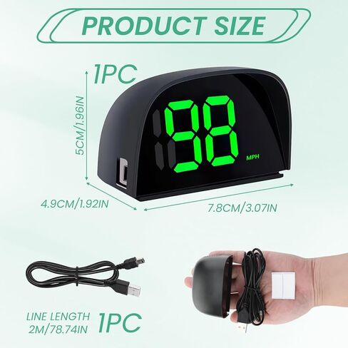 GPS HUD Car Digital Speedometer, MPH Digital Speed Meter Gauge with LED Large Font Head Up Display Car Accessories with USB Cable, Plug Play for All Vehicles (X1 Speedometer) in Kuwait