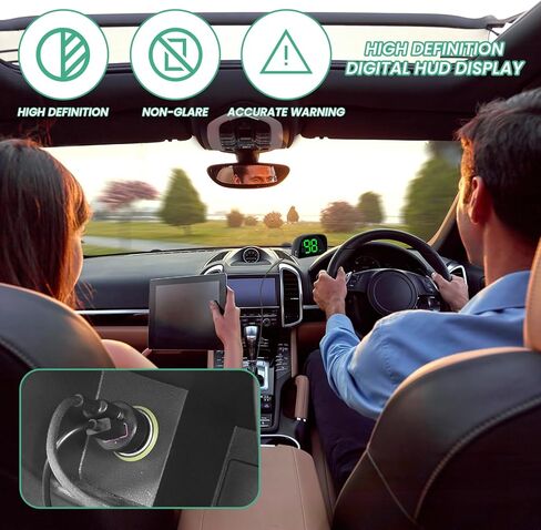 GPS HUD Car Digital Speedometer, MPH Digital Speed Meter Gauge with LED Large Font Head Up Display Car Accessories with USB Cable, Plug Play for All Vehicles (X1 Speedometer) in Kuwait