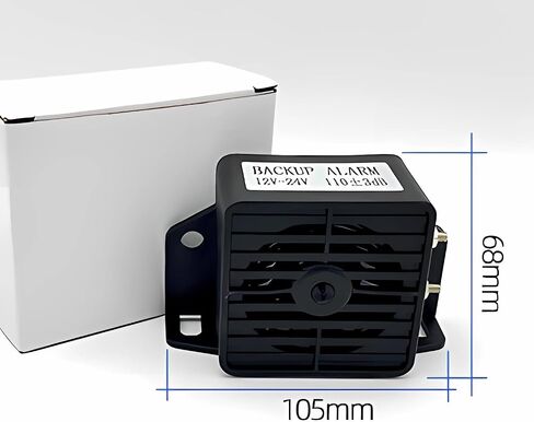 Truck Back-up Alarm, 2Pcs of Waterproof Industrial Heavy-Duty 110dB 12V/24V Backup Beepers: Reliable Car Reverse Horns for Enhanced Safety, Black Square in Kuwait