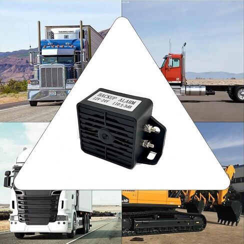Truck Back-up Alarm, 2Pcs of Waterproof Industrial Heavy-Duty 110dB 12V/24V Backup Beepers: Reliable Car Reverse Horns for Enhanced Safety, Black Square in Kuwait