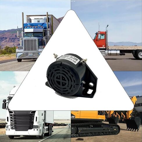 Truck Back-up Alarm, 2Pcs of Waterproof Industrial Heavy-Duty 110dB 12V/24V Backup Beepers: Reliable Car Reverse Horns for Enhanced Safety, Black Square in Kuwait