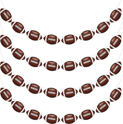 4PC - Football Party Decorations - Football Banner - Football Hanging Decorations Decor for Themed Birthday Party Bowl Game Fans Home Garland Supplies Flag in Saudi Arabia