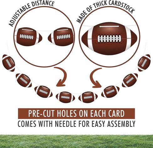 4PC - Football Party Decorations - Football Banner - Football Hanging Decorations Decor for Themed Birthday Party Bowl Game Fans Home Garland Supplies Flag in Saudi Arabia
