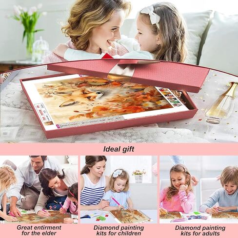 Stalente Diamond Painting Kits for Adults, 5D DIY Diamond Art Kits for Beginners Round Full Drill Diamond Painting for Home Wall Decoration Gift 12×16inch, Rabbit in Kuwait