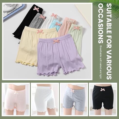 8 Pack Girls Shorts Toddler Bike Shorts for Girls Cartwheel Shorts Breathable Dance Under Dress Kids Shorts in Saudi Arabia