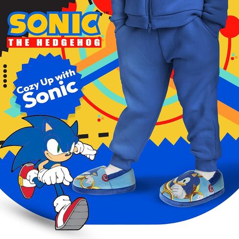 Josmo Sonic the Hedgehog Slippers - Kids House Shoes Lightweight Plush Warm Comfort Soft Aline Slipper (toddlers - little kids) in Saudi Arabia
