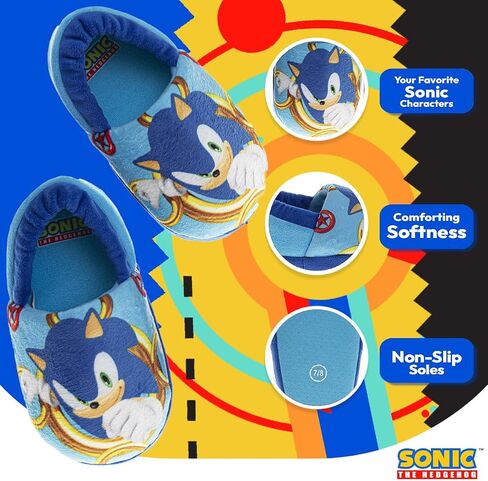 Josmo Sonic the Hedgehog Slippers - Kids House Shoes Lightweight Plush Warm Comfort Soft Aline Slipper (toddlers - little kids) in Saudi Arabia