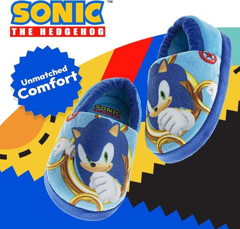 Josmo Sonic the Hedgehog Slippers - Kids House Shoes Lightweight Plush Warm Comfort Soft Aline Slipper (toddlers - little kids) in Saudi Arabia