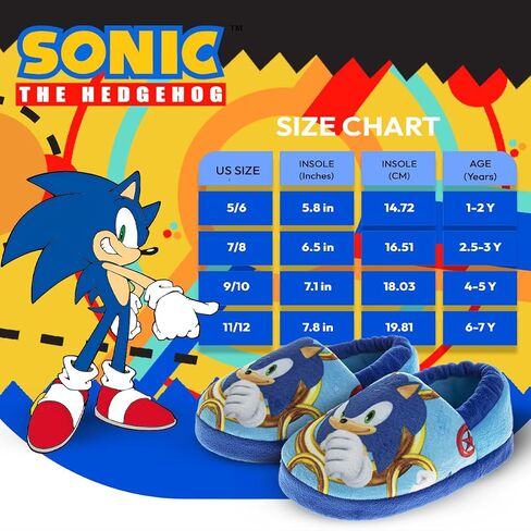 Josmo Sonic the Hedgehog Slippers - Kids House Shoes Lightweight Plush Warm Comfort Soft Aline Slipper (toddlers - little kids) in Saudi Arabia