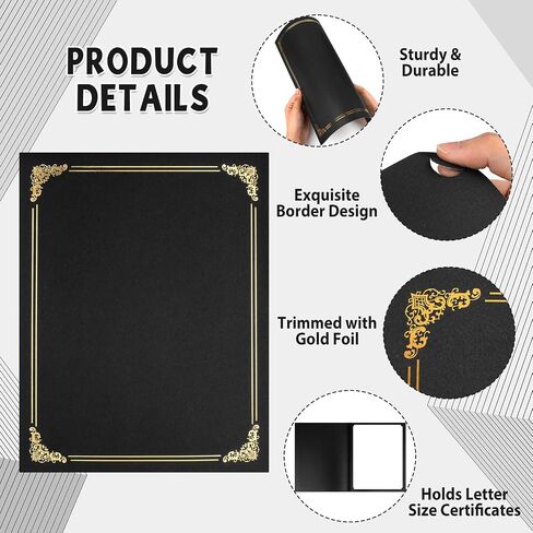 gisgfim 15Pcs Certificate Holders Diploma Covers Single Sided Gold Foil Border Award Covers for Letter Size 8.5x11 Certificates Cardstock Document Papers Storage Organizer (Purple) in Kuwait